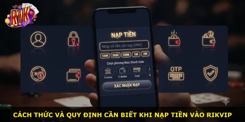 Cách thức và quy định cần biết khi nạp tiền vào Rikvip