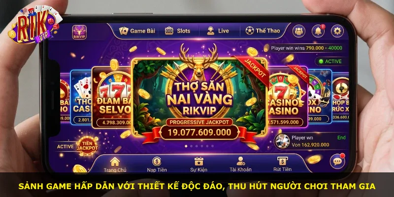 Sảnh game hấp dẫn với thiết kế độc đáo, thu hút người chơi tham gia